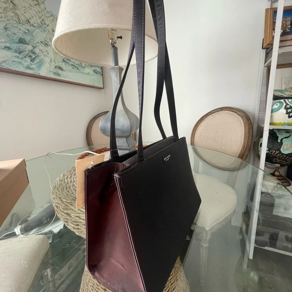 KATE SPADE Vintage Original 90's Black Nylon Sam Box Tote Shoulder Bag